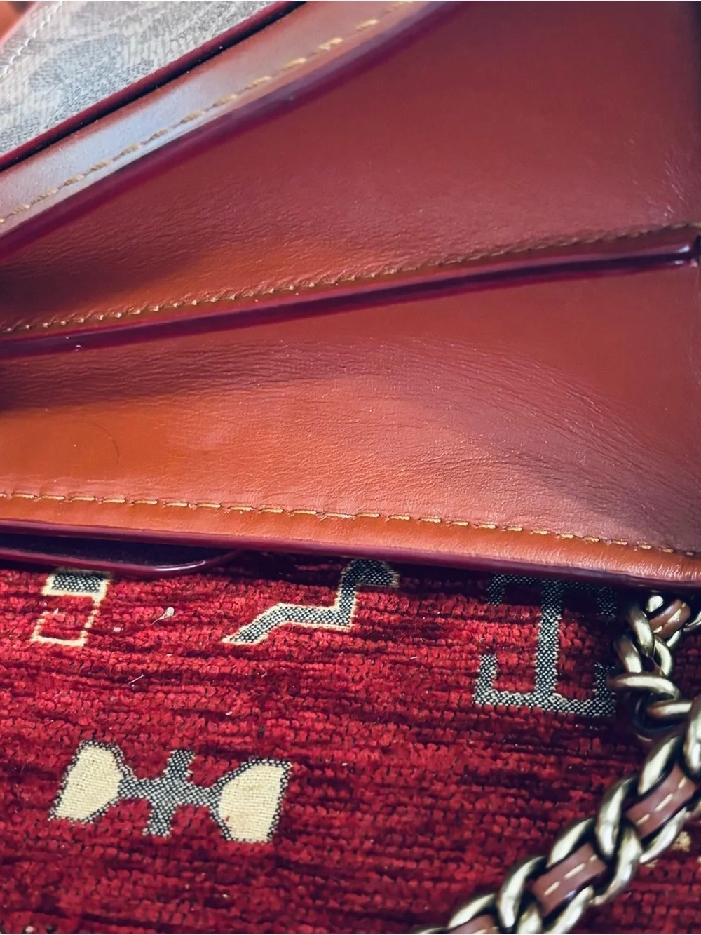 Coach Signature Canvas and Leather Crossbody in Cognac/Tan